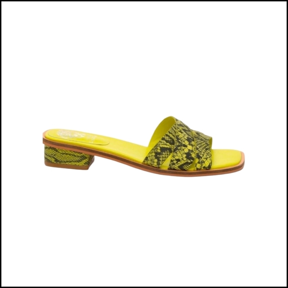 Vince Camuto Ydelle Snake Skin Square Toe Leather Womens Sandals Size 8 M NWOB